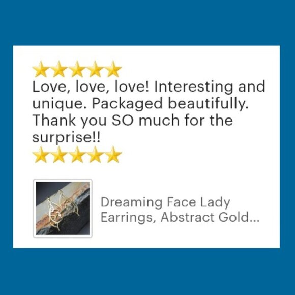 Rose Gold Dreaming Face Kiss Earrings - Picture 7 of 7